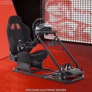 Supllueer Flight Racing Simulator Cockpit With Comfortable Black Seat Fit Logitech X52 Thrustmaster A10C.Excluding electronic devices