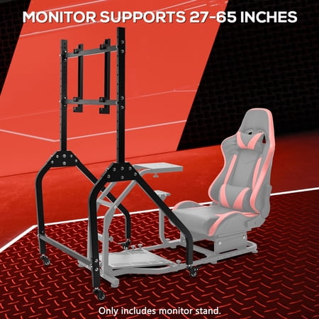 Supllueer Racing Monitor Stand With Locking Wheels Support 27 To 65 Inch TV Adjustable Fits Any Racing Simulator Cockpit In Our Store.Excluding electronic devices