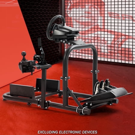 Supllueer Racing Simulator Cockpit Wheel Stand Round Tube Stable Adjustable Fits Logitech G29 G920 G923 Thrustmaster Fanatec.Excluding electronic devices