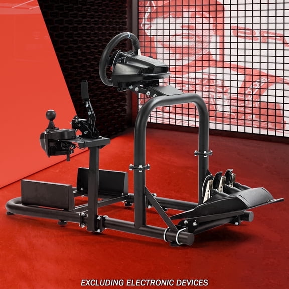 Supllueer Racing Simulator Cockpit Wheel Stand Round Tube Stable Adjustable Fits Logitech G29 G920 G923 Thrustmaster Fanatec.Excluding electronic devices