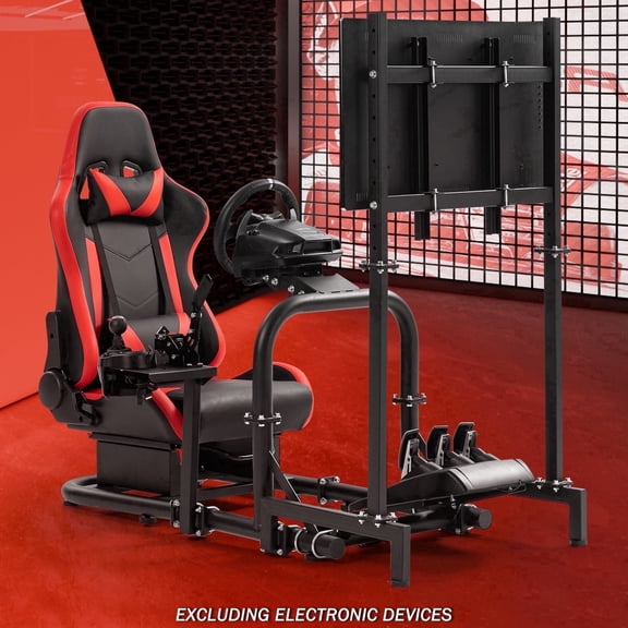 Supllueer Racing Simulator Cockpit with Monitor Stand & Seat Fits Thrustmaster Logitech G920 Fanatec. Excluding Electronic Devices