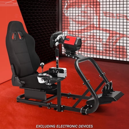 Supllueer Racing Simulator Cockpit With Comfortable Black Seat Fits Logitech G29 G923 G920 Thrustmaster T248 T300RS.Excluding electronic devices