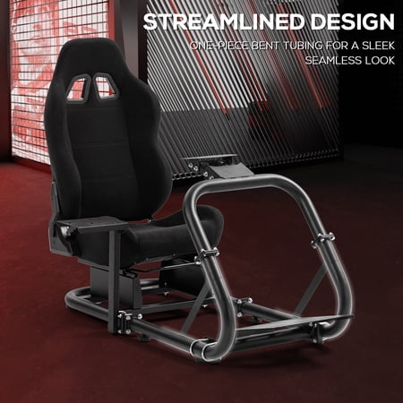 Supllueer Racing Simulator Cockpit With Comfortable Black Seat Fit Logitech G29 G923 G920 Thrustmaster T248 T300RS.Excluding electronic devices