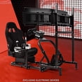 Supllueer Racing Simulator Cockpit with Seat Triple Monitor Stand Fit ...