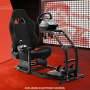 Supllueer Racing Simulator Cockpit with Seat for Logitech Thrustmaster, Black