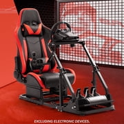 Supllueer Racing Simulator Cockpit With Adjustable Ergonomic Red Seat Fits For Logitech G920 Thrustmaster.Excluding electronic devices