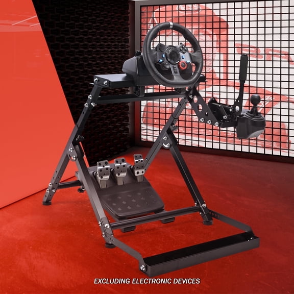 Supllueer Racing Wheel Stand Simulator Cockpit Foldable with Seat Slot & Water Cup Holder Fits Logitech G920 Thrustmaster.Excluding electronic devices