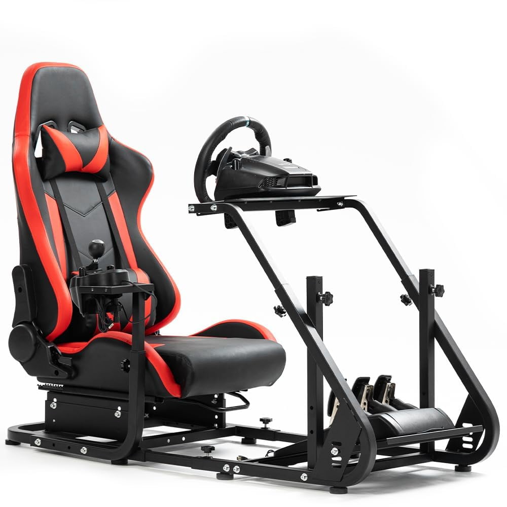 Supllueer Stable Racing Simulator Cockpit with Gaming Seat Fit for Logitech Thrustmaster