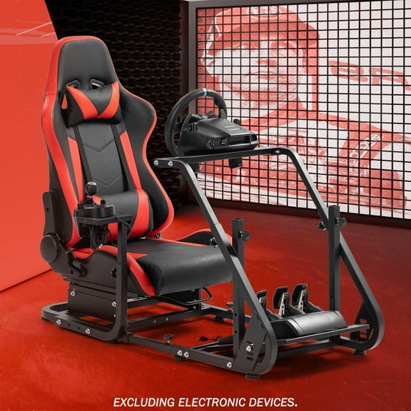 Supllueer Stable Racing Simulator Cockpit with Gaming Seat Fit for Logitech Thrustmaster