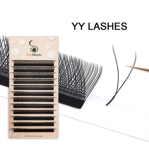 Supmacio YY Lashes Extension 6mm 7mm 16mm Y Shape black Lashes Natural Soft Brazilian Eyelash Premade Volume Fans