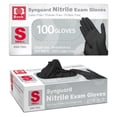thumbnail image 1 of Supmedic Basic Medical Nitrile Exam Gloves, 4 mil Powder-Free Non-Sterile Food-Safe Cleaning Disposable Glove, Black 100Pcs (Small), 1 of 5