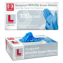 Supmedic Basic Medical Nitrile Exam Gloves, Powder-Free Non-Sterile Food-Safe Cleaning Disposable Glove, Blue 100Pcs (Large)