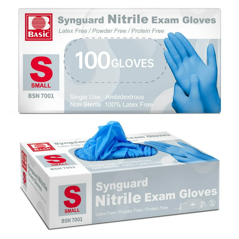 Supmedic Basic Medical Nitrile Exam Gloves, Powder-Free Non