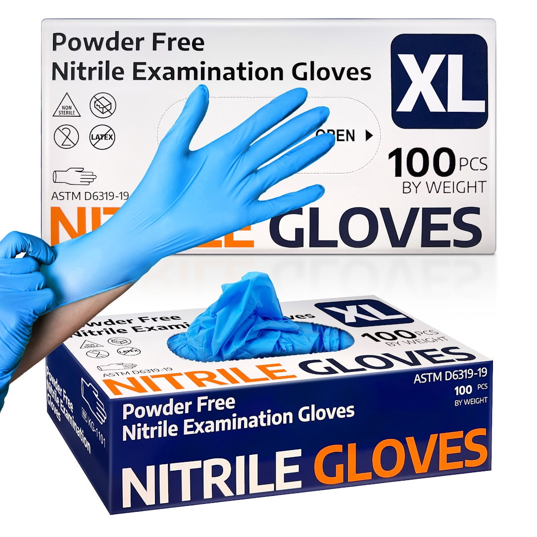 Supmedic Nitrile Exam Gloves, 3.5 mil Blue Disposable Medical Glove PowderFree LatexFree Food