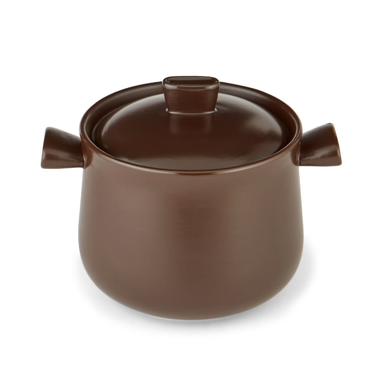 Supor Pottery Cooking Stockpot with Lid Round & Deep Design - 4.8 qt