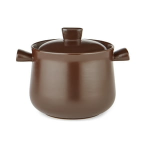 Supor 4.8QT Deep Round Stew Pot with Lid, Pottery Healthy Cooking Pot, Even Heat & Moisture Lock Design