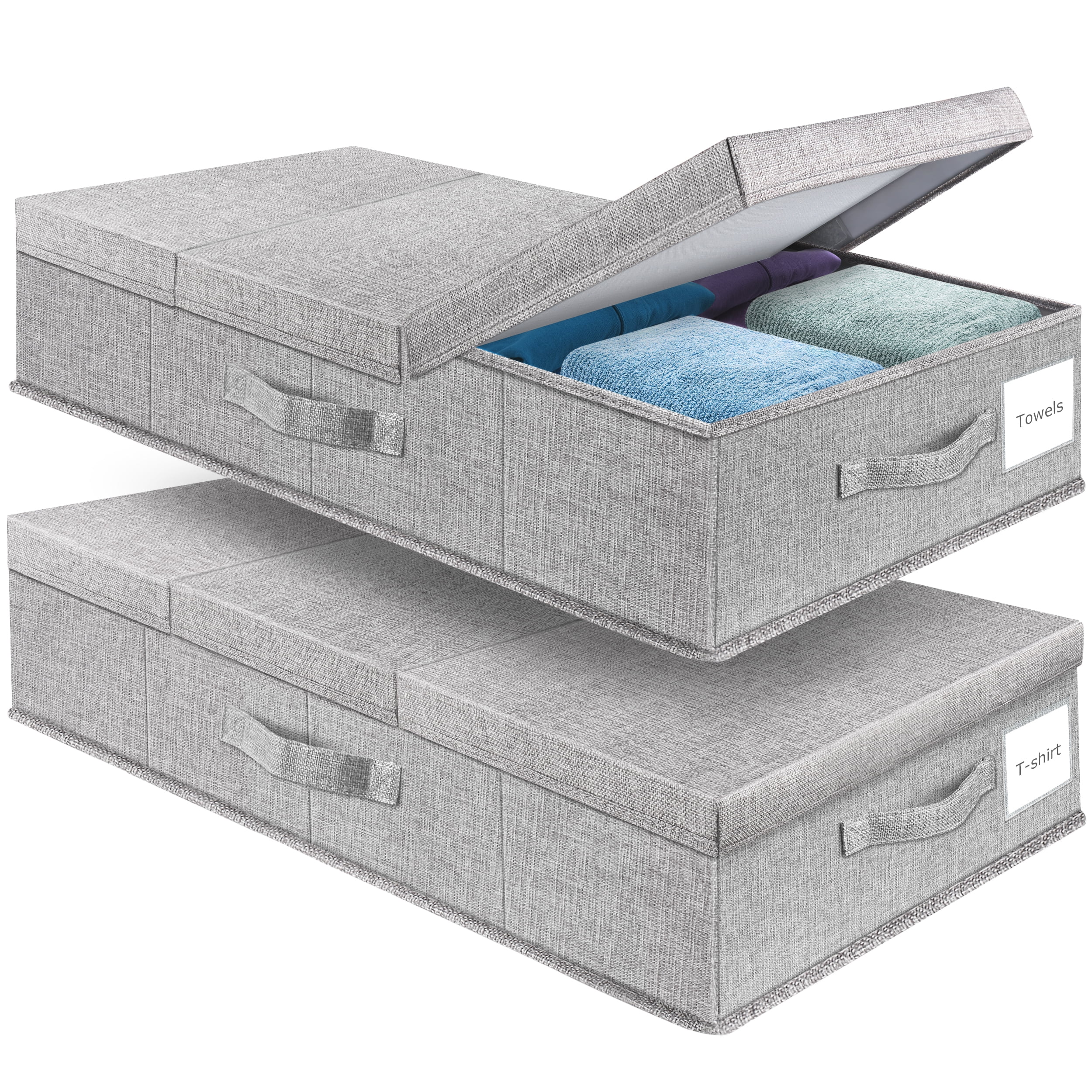 Supowin Underbed Storage Containers Bin with Lids (2 Pack) Large Under