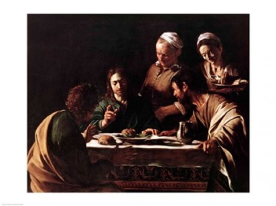 Supper at Emmaus 1606 Canvas Art - Caravaggio (24 x 18)
