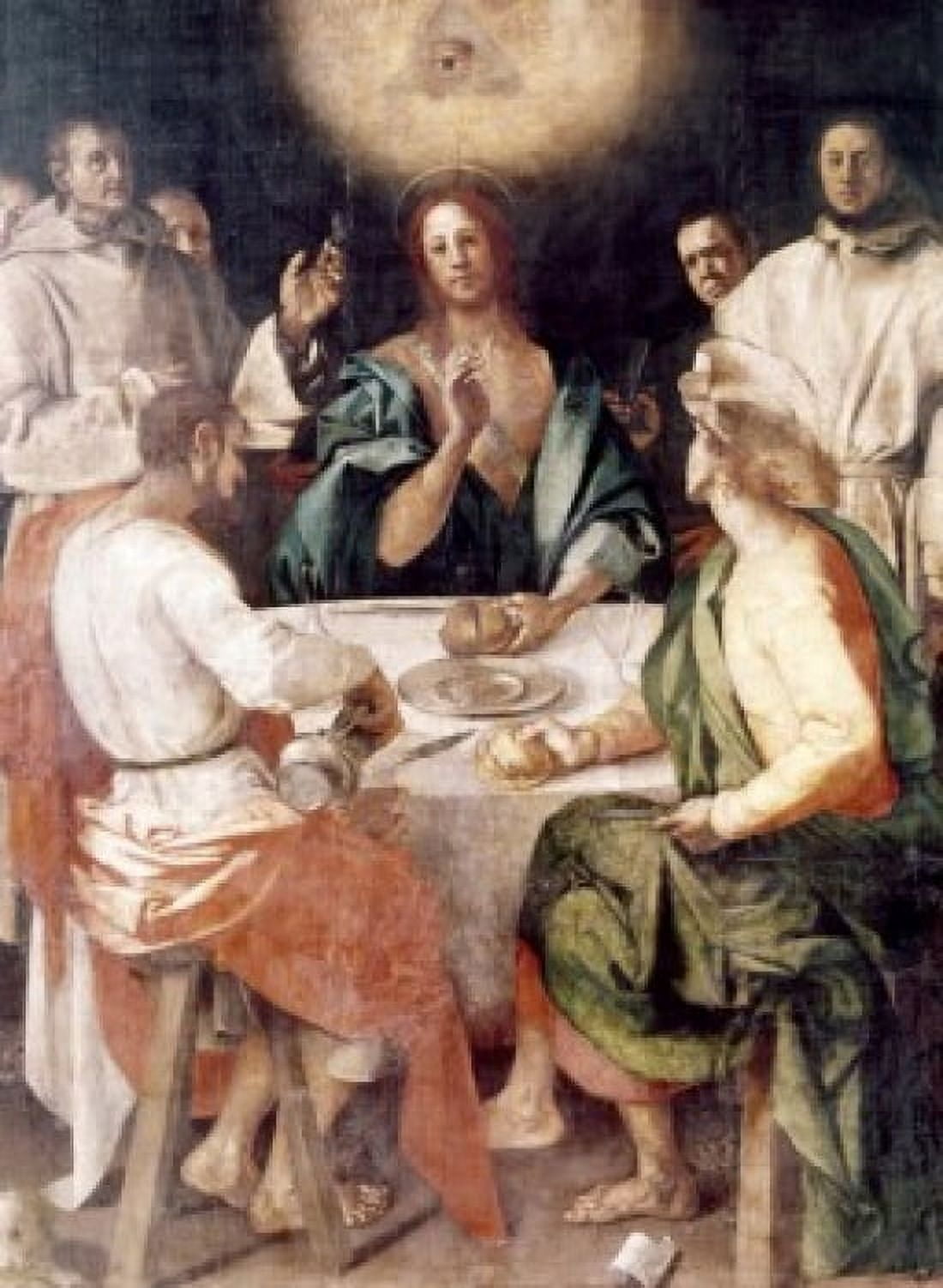 Supper at Emmaus by Jacopo Pontormo (1494-1557) Italy Florence Galleria Degli Uffizi Canvas Art - Jacopo Pontormo (18 x 24)