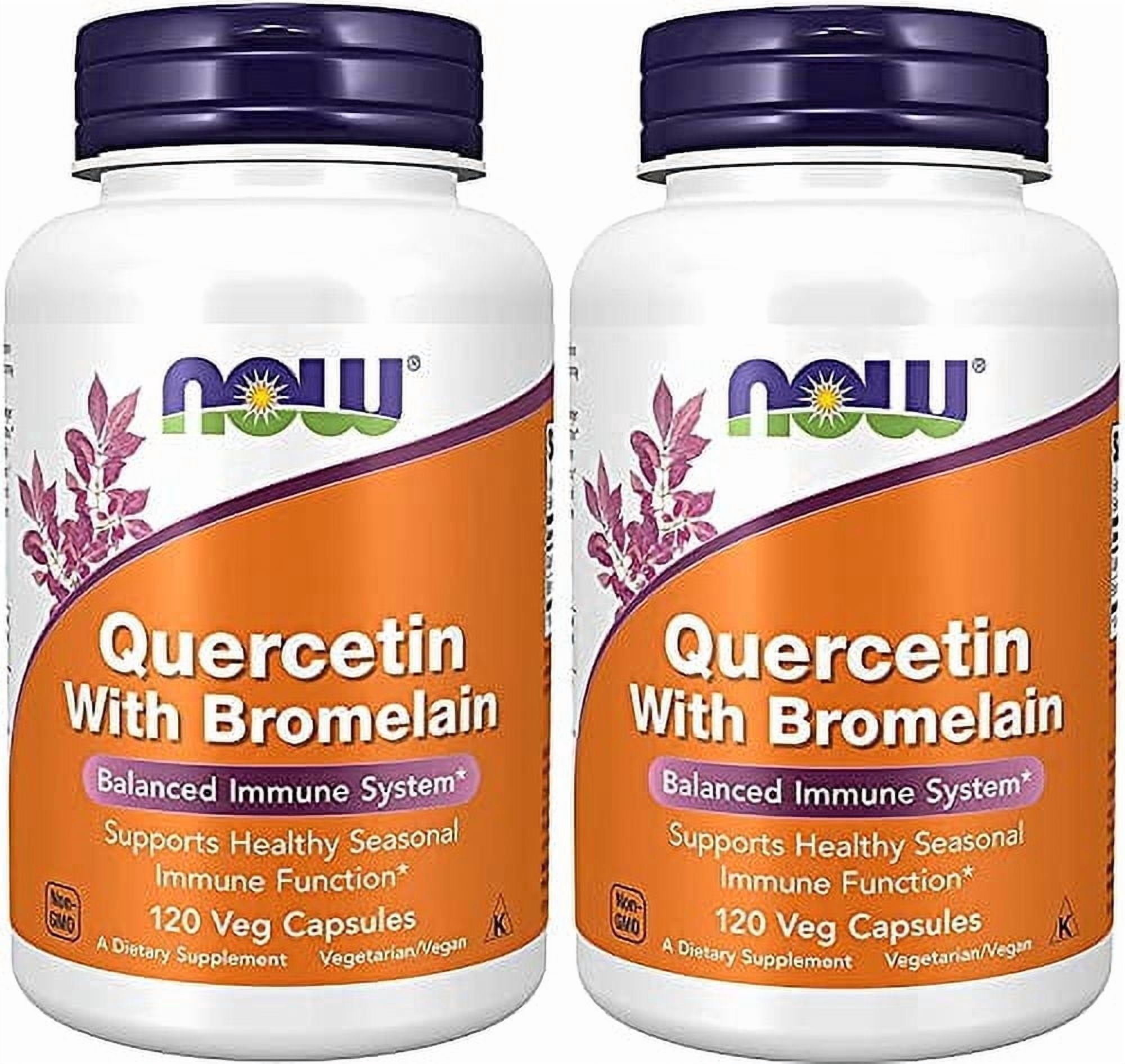 Supplements Quercetin with Bromelain Balanced Immune System, Pineapple, 120 Veg Capsules 2 Pack (120 Count)