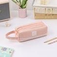 thumbnail image 1 of Pencil Case, Double-layer Cloth Pencil Case Large Capacity Double-pull Pencil Case Students Portable Zipper Portable Pencil Case College Supplies, 1 of 5