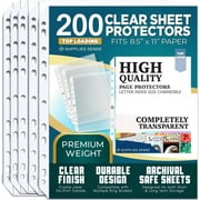 Sheet Protectors for 3 Ring Binder - 50 Premium Clear Plastic Page Protectors for 3 Ring Binder - Sleeves 8.5 x 11 for Paper & Documents