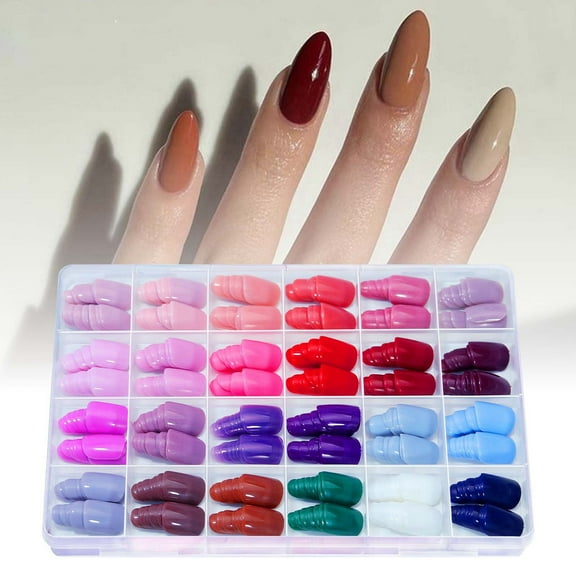 Supplies for Women - Handmade Odorless Jelly Patch Lasting 14 Days French Style Short Nail Set Versatile Use for All Skin Types 240PCS