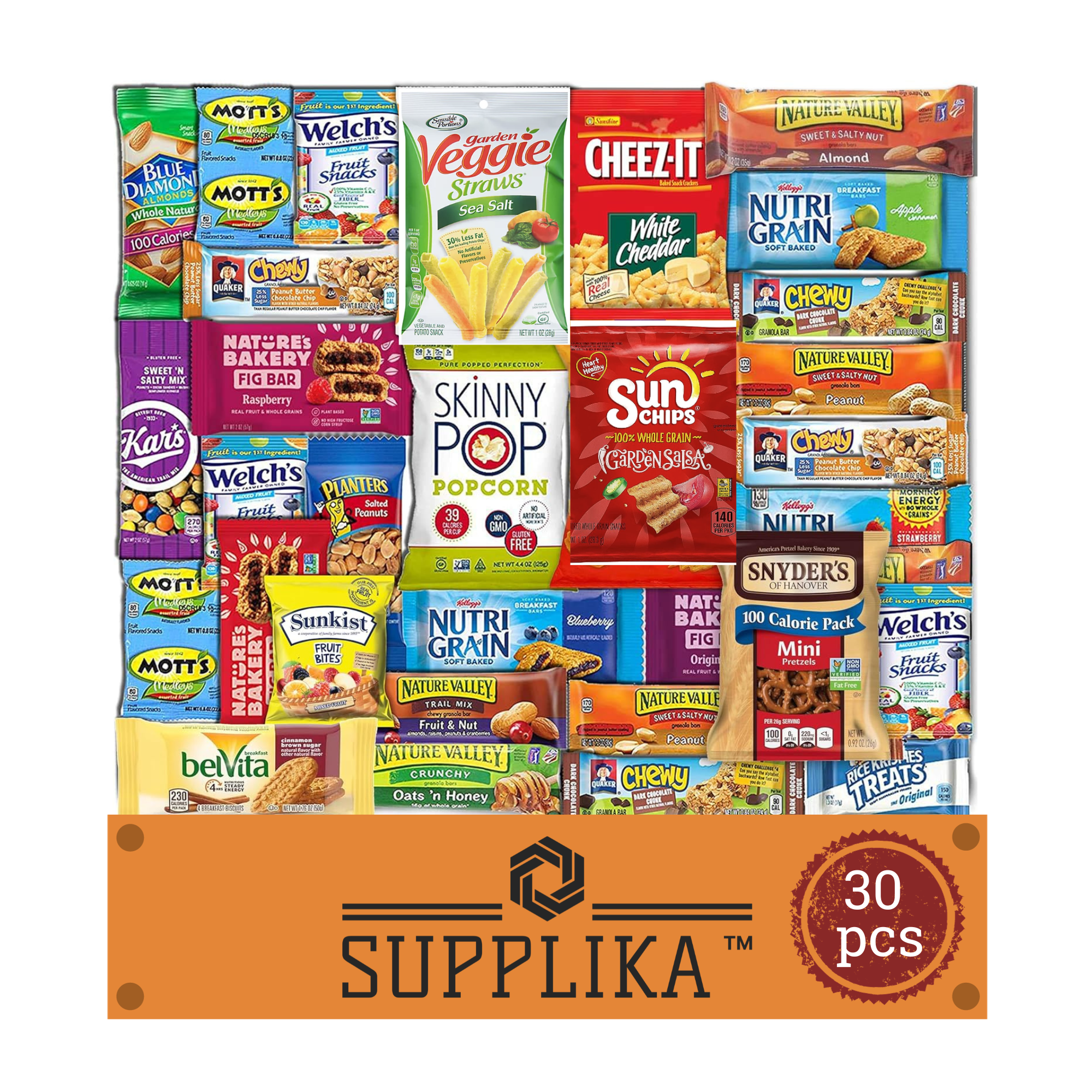 Supplika Healthy Snacks Care Package Snack Box Grab And Go Variety Pack (30 Count) Discover a Whole New World of Healthy Snacks Basket for Kids Women Men Adult Teens Gift
