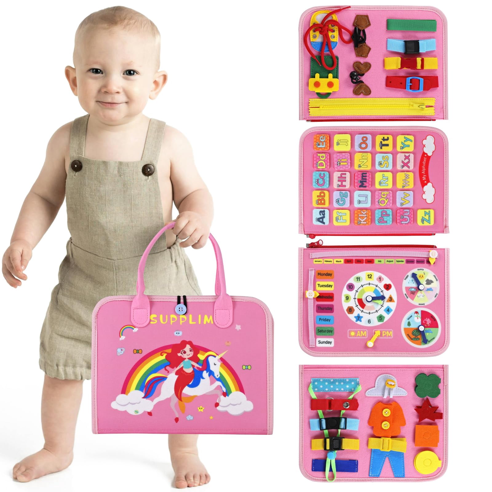 Supplim Busy Board Montessori MMF7 Toy for Toddlers 1 Old - Educational ...