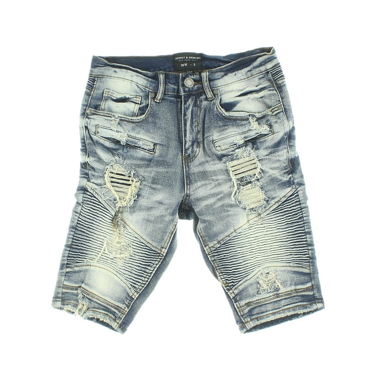 Supply Demand Mayhem Short Mens Jeans Size 30 Color Blue Denim