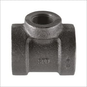 Supply Giant 1-1/2" x 1-1/2" x 1" BLack Pipe Fitting Reducing Tee Cast Iron