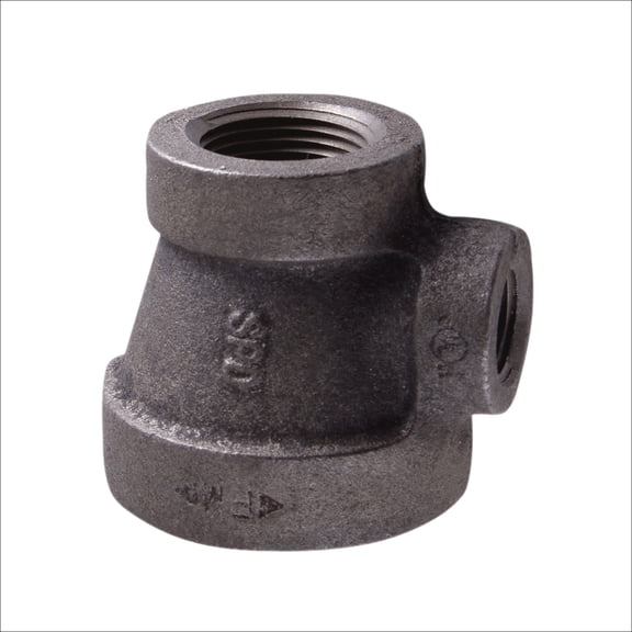 Supply Giant 1-1/2" x 1-1/4" x 1/2" BLack Pipe Fitting Reducing Tee Cast Iron