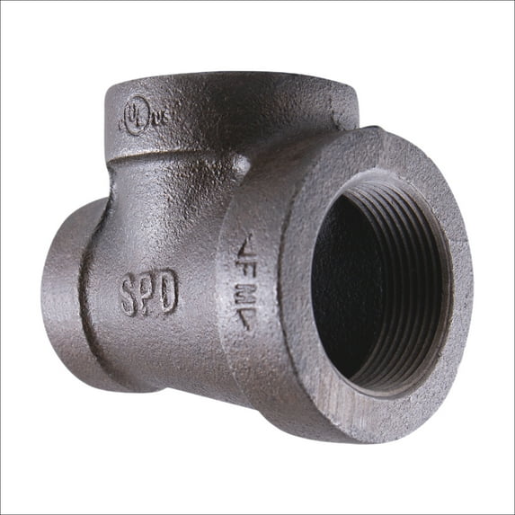 Supply Giant 1-1/2" x 1/2" x 1-1/4" BLack Pipe Fitting Reducing Tee Cast Iron