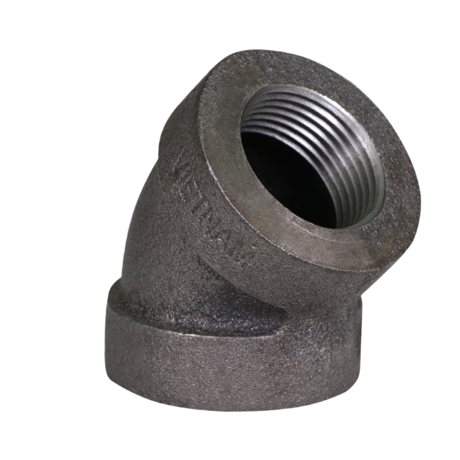Supply Giant 1-1/4" 45 Degree Black Pipe Fitting Street Elbow Cast Iron
