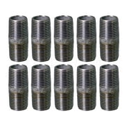Supply Giant 1/2 x 6, Steel Pipe, pre cut Industrial Pipe, Threaded Pipe Nipples and Fittings, Build Vintage DIY Furniture, Galvanized Pack Of 10