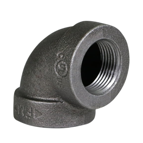 Supply Giant 1" 90 Degree Black Pipe Street Elbow, Cast Iron