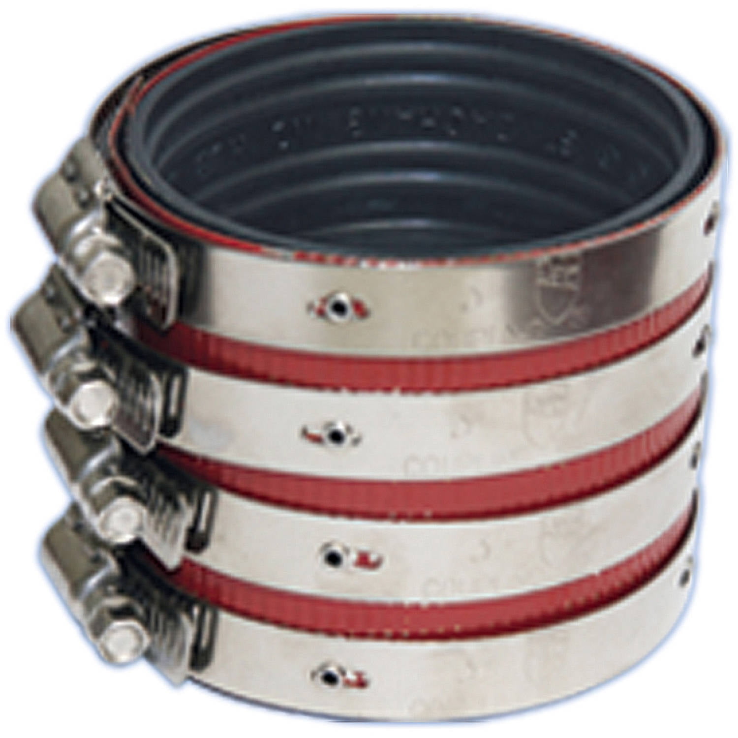 Heavy Duty Brass No-Hub Coupling with Red Shield, 3 Inch