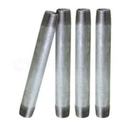 Supply Giant 2-1/2 x 7, Steel Pipe, pre cut Industrial Pipe, Threaded Pipe Nipples and Fittings, Build Vintage DIY Furniture, Galvanized Pack Of 4