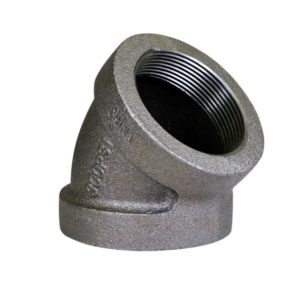 Supply Giant 2" 45 Degree Black Pipe Fitting Street Elbow Cast Iron