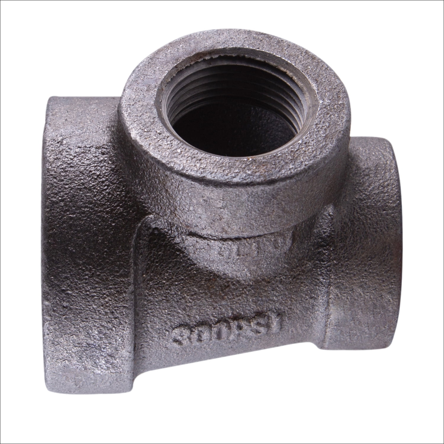 Supply Giant 2" x 1-1/4" x 1-1/4" BLack Pipe Fitting Reducing Tee Cast Iron
