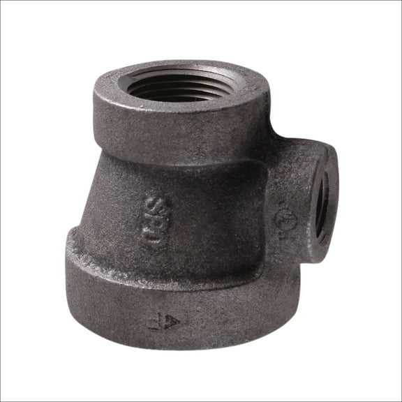 Supply Giant 2" x 1-1/4" x 1" BLack Pipe Fitting Reducing Tee Cast Iron