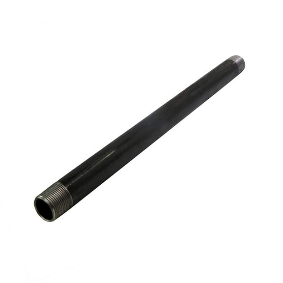 Supply Giant 3818PBLK Black Steel Pipe, Schedule 40 Threaded Fitting, 3/8 In. x 18 In.
