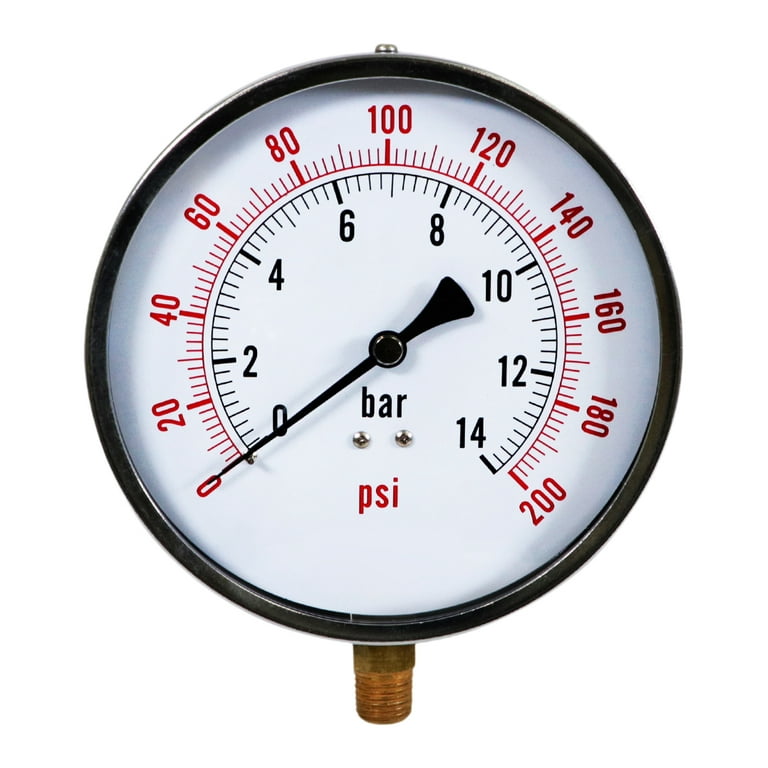 Supply Giant Utility Dry Water Pressure Gauge 200 PSI, 1/4
