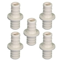 Supply Giant 5-100PPCP Plastic PEX Poly Alloy Straight Coupling Barb Pipe Fitting 1 Inch Pack of 5