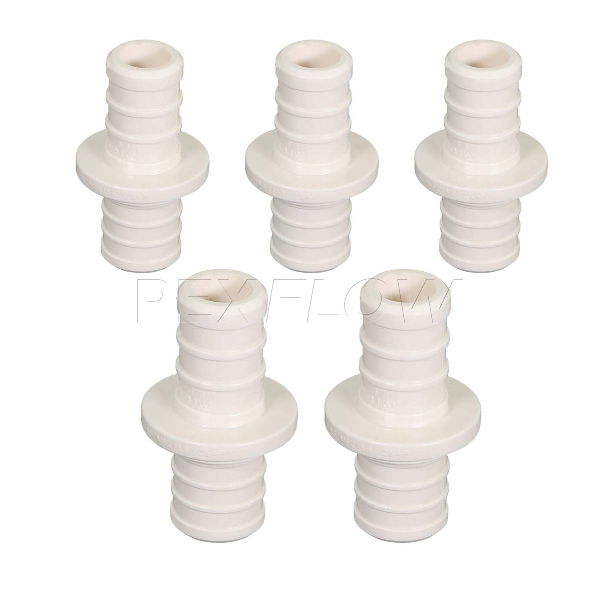 Supply Giant 5-1034PPRC Plastic PEX Poly Alloy Straight Coupling Barb Pipe Fitting 1 x 3/4 Inch Pack of 5