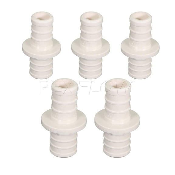 Supply Giant 5-1034PPRC Plastic PEX Poly Alloy Straight Coupling Barb Pipe Fitting 1 x 3/4 Inch Pack of 5