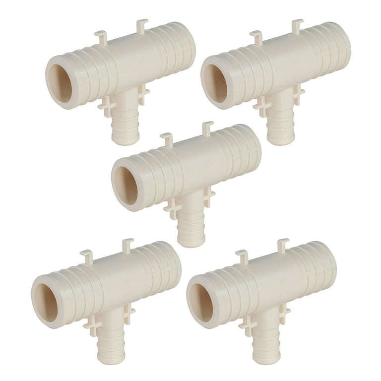Supply Giant 5-1112PPRT Plastic PEX Poly Alloy Reducing Tee Barb Pipe  Fitting 1 x 3/4 x 1 Inches Pack of 5