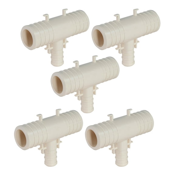 Supply Giant 5-1112PPRT Plastic PEX Poly Alloy Reducing Tee Barb Pipe Fitting 1 x 3/4 x 1 Inches Pack of 5