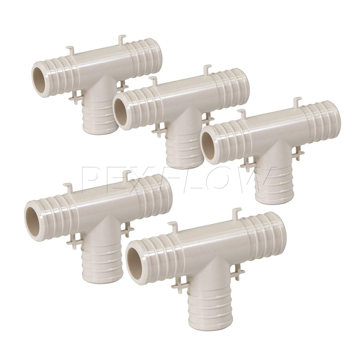 Supply Giant 5-12PPTE Plastic PEX Poly Alloy Tee Barb Pipe Fitting 1/2 Inch Pack of 5