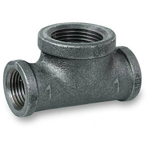 Supply Giant BMBT0341 Black Malleable Bull Head Tee Fitting with Female Threaded Connections, 3/4" x 3/4" x 1-1/4"